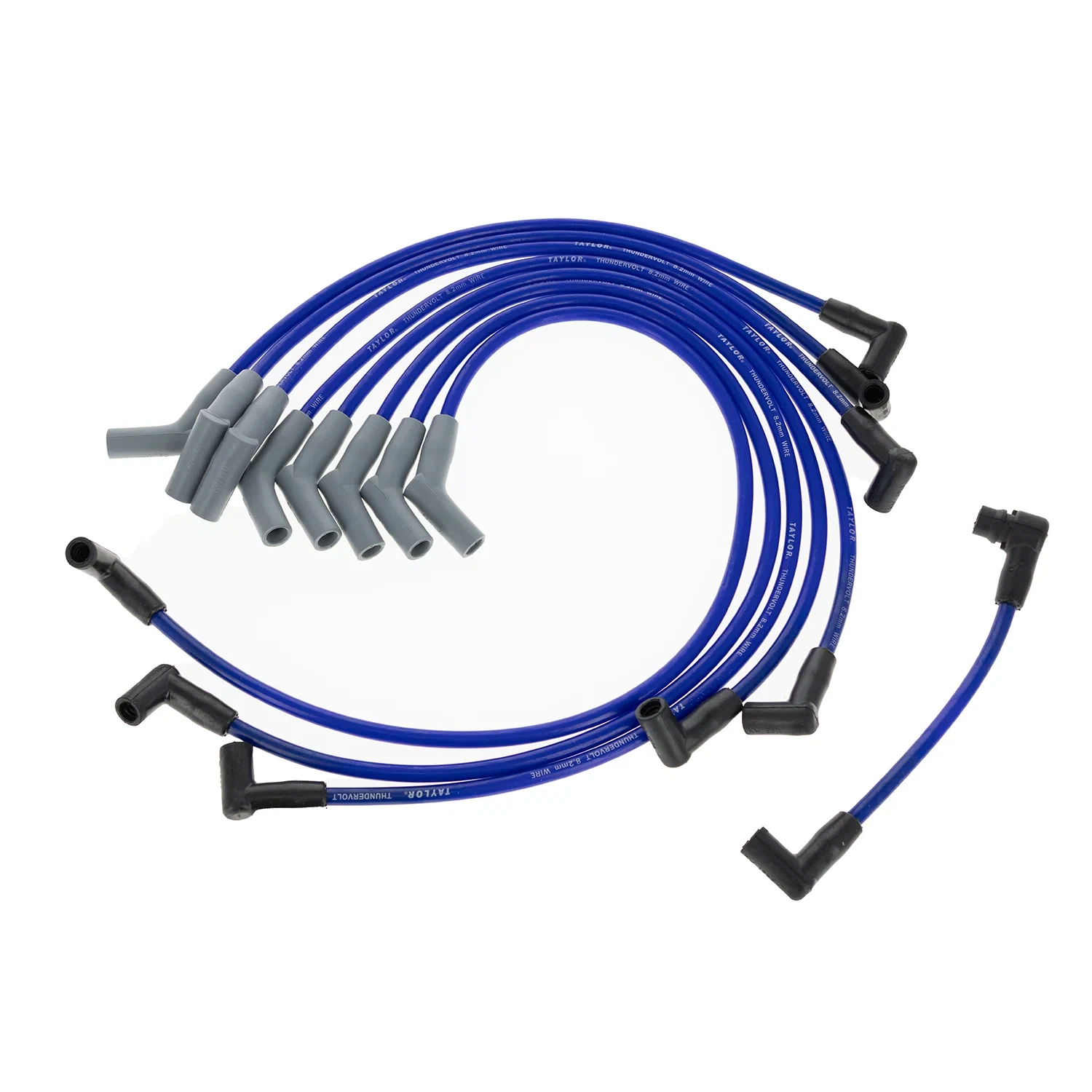 Spark Plug Wire Set Universal 8.2mm Silicone Thundervolt 40 ohm_ft Blue 84692